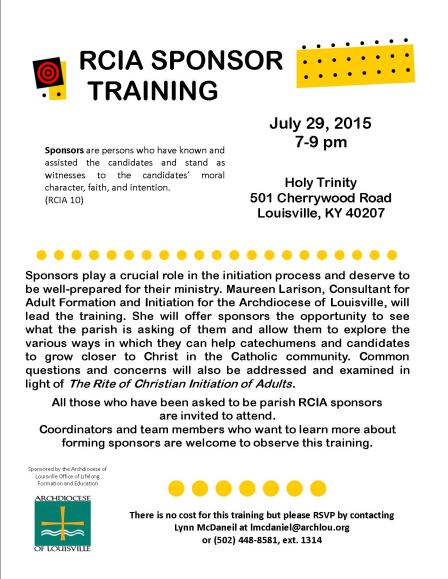 Sponsor Training 7.29.15
